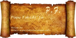 Popu Fabióla névjegykártya